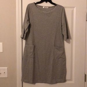 Striped form fitting dress